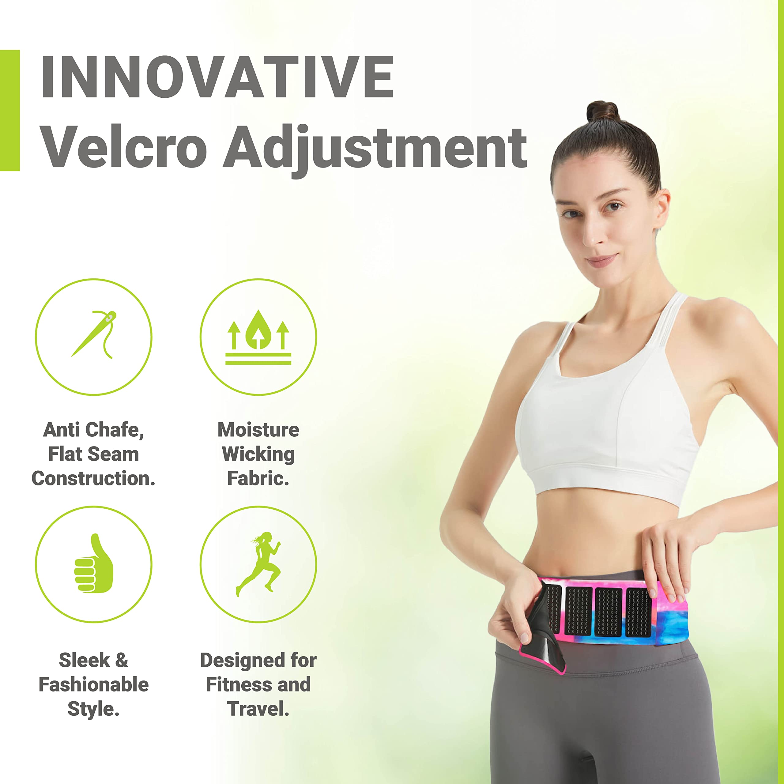 FlipBelt Adjustable Running Belt, Fitness and Running Fanny Pack for Women and Men, Non Chafing Waist Band Pack for Phone Keys Money, Moisture Wicking Storage Belt, USA Company - Image 3