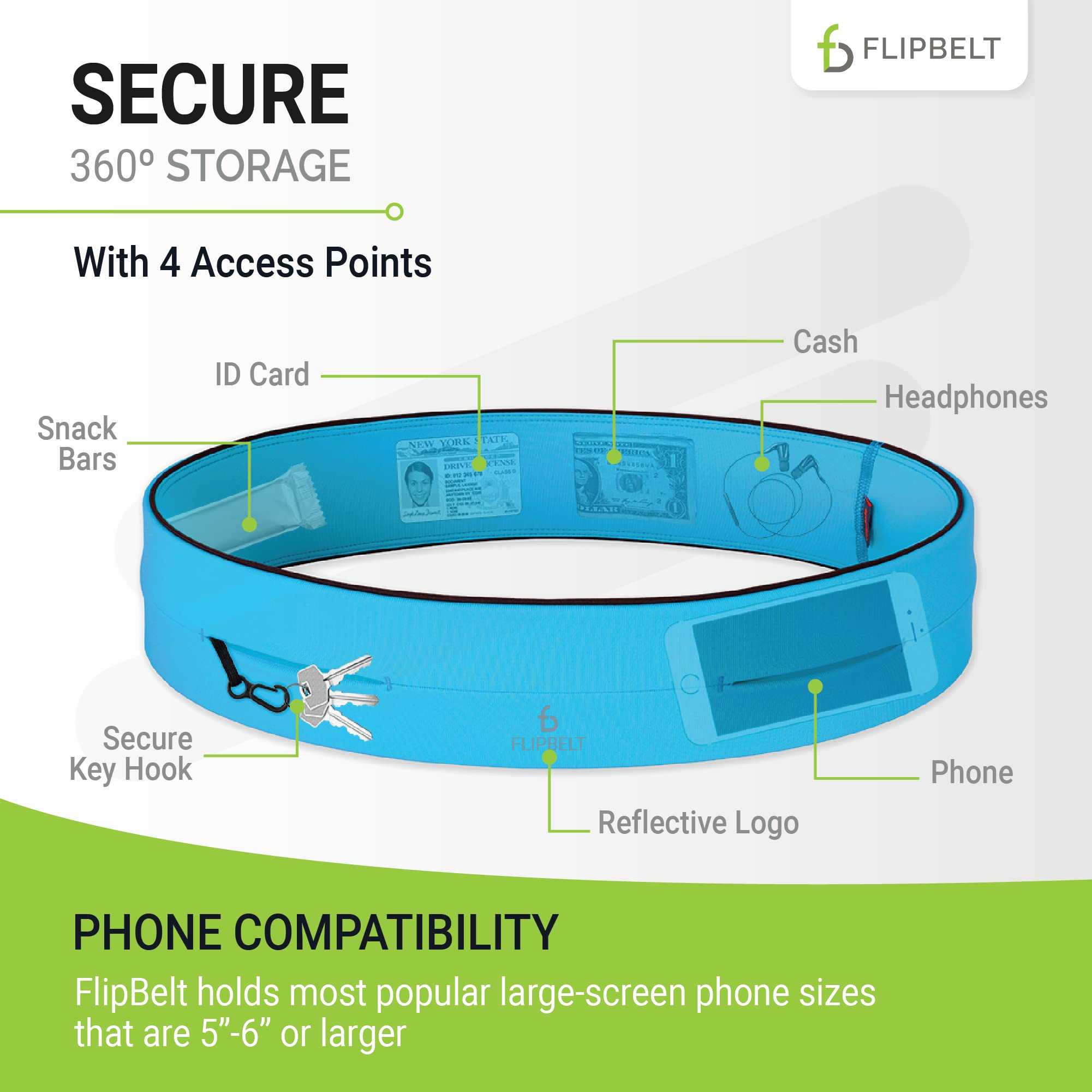 FlipBelt Classic Running Belt, Running Fanny Pack for Women and Men, USA Company - Image 3