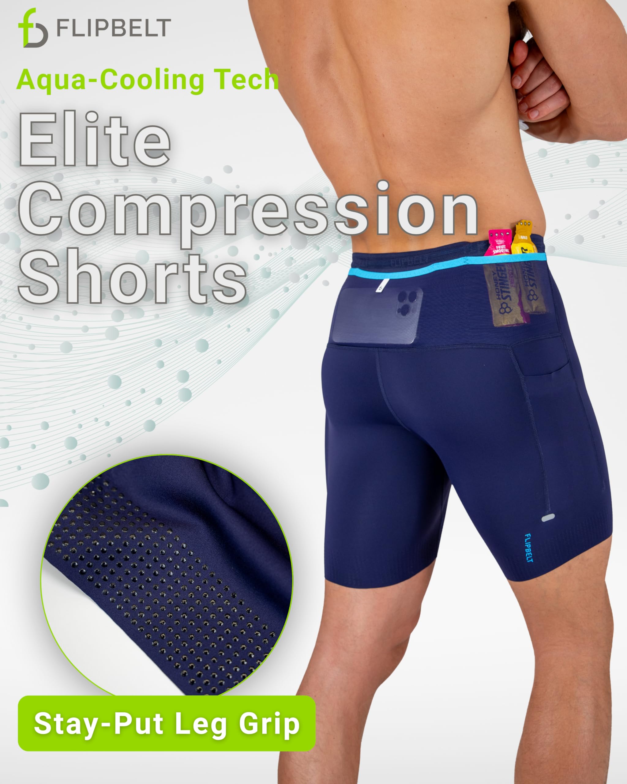 FlipBelt Men's Running Compression Shorts with Pockets - Secure Your Phone, Keys and Even Water Bottles - USA Small Business - Image 3