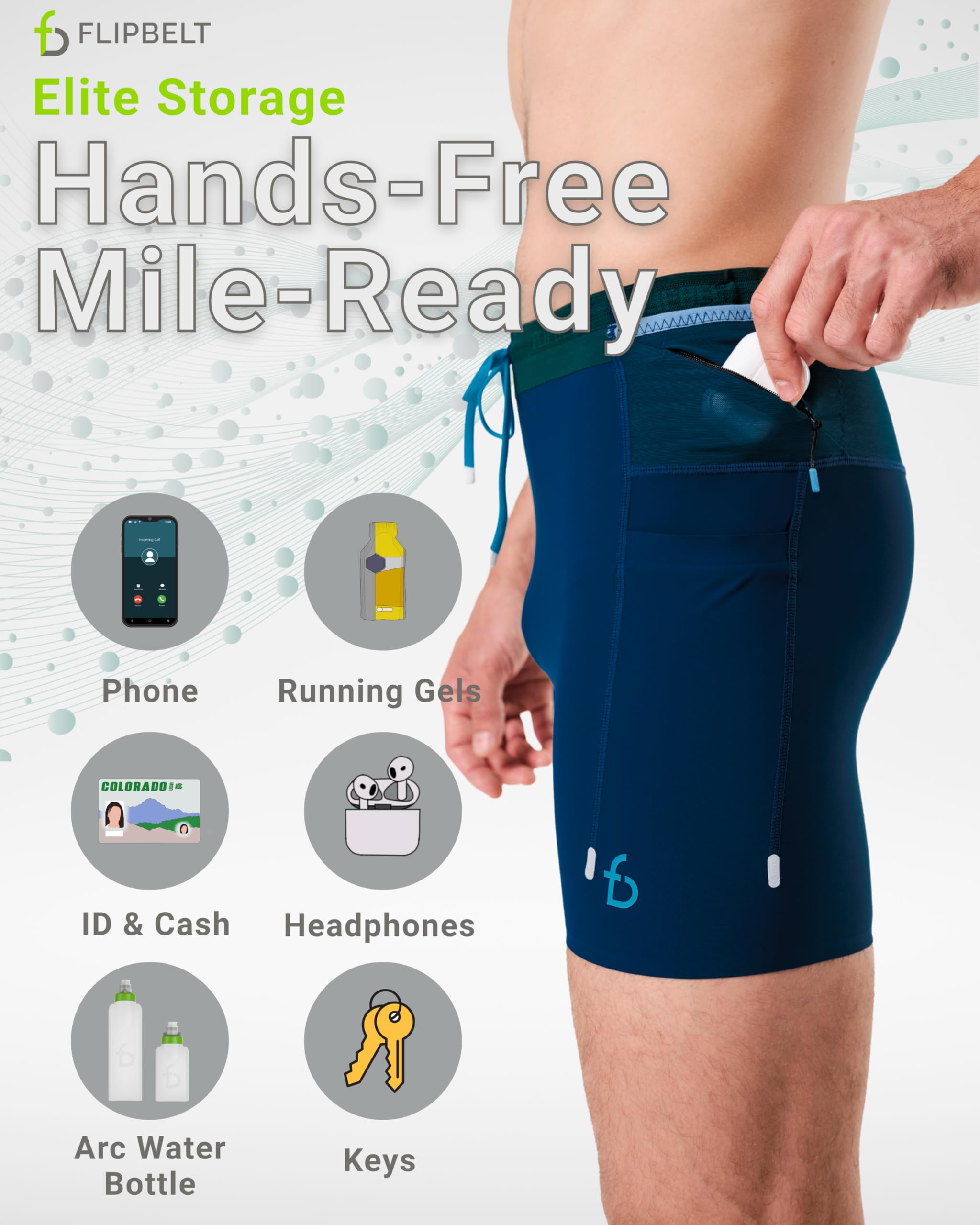 FlipBelt Men's Running Compression Shorts with Pockets - Secure Your Phone, Keys and Even Water Bottles - USA Small Business - Image 6