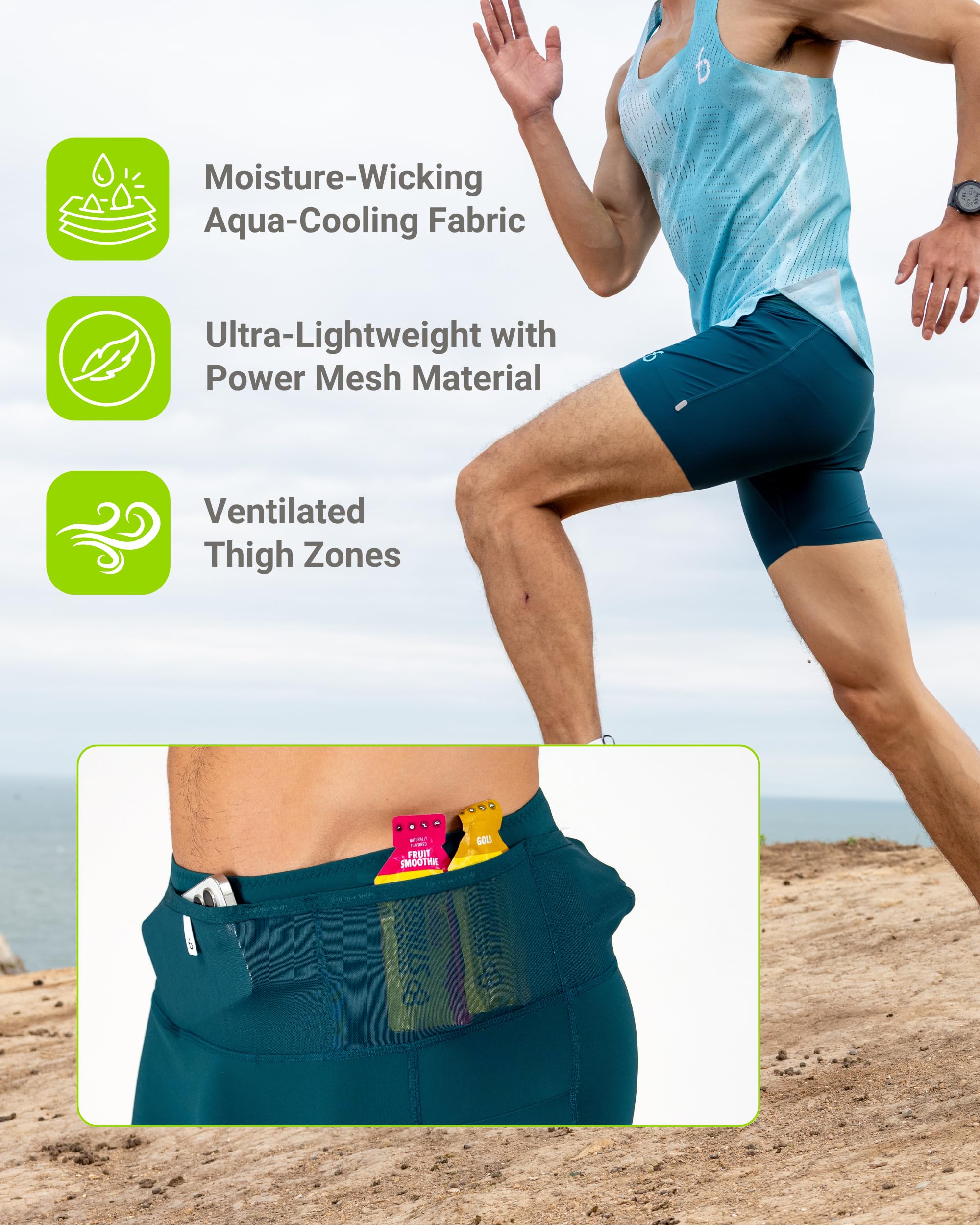 FlipBelt Men's Running Compression Shorts with Pockets - Secure Your Phone, Keys and Even Water Bottles - USA Small Business - Image 5
