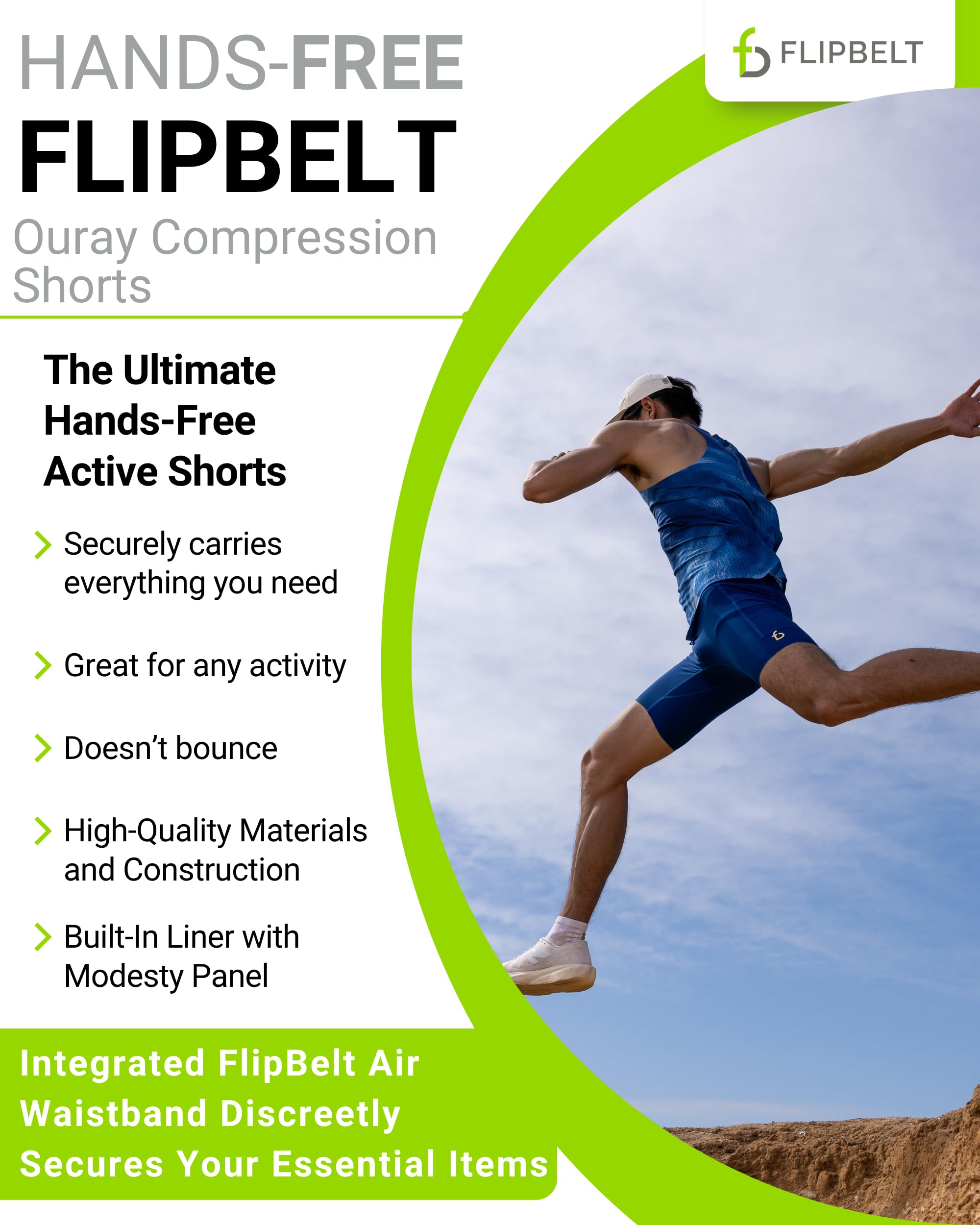 FlipBelt Men's Running Compression Shorts with Pockets - Secure Your Phone, Keys and Even Water Bottles - USA Small Business - Image 6