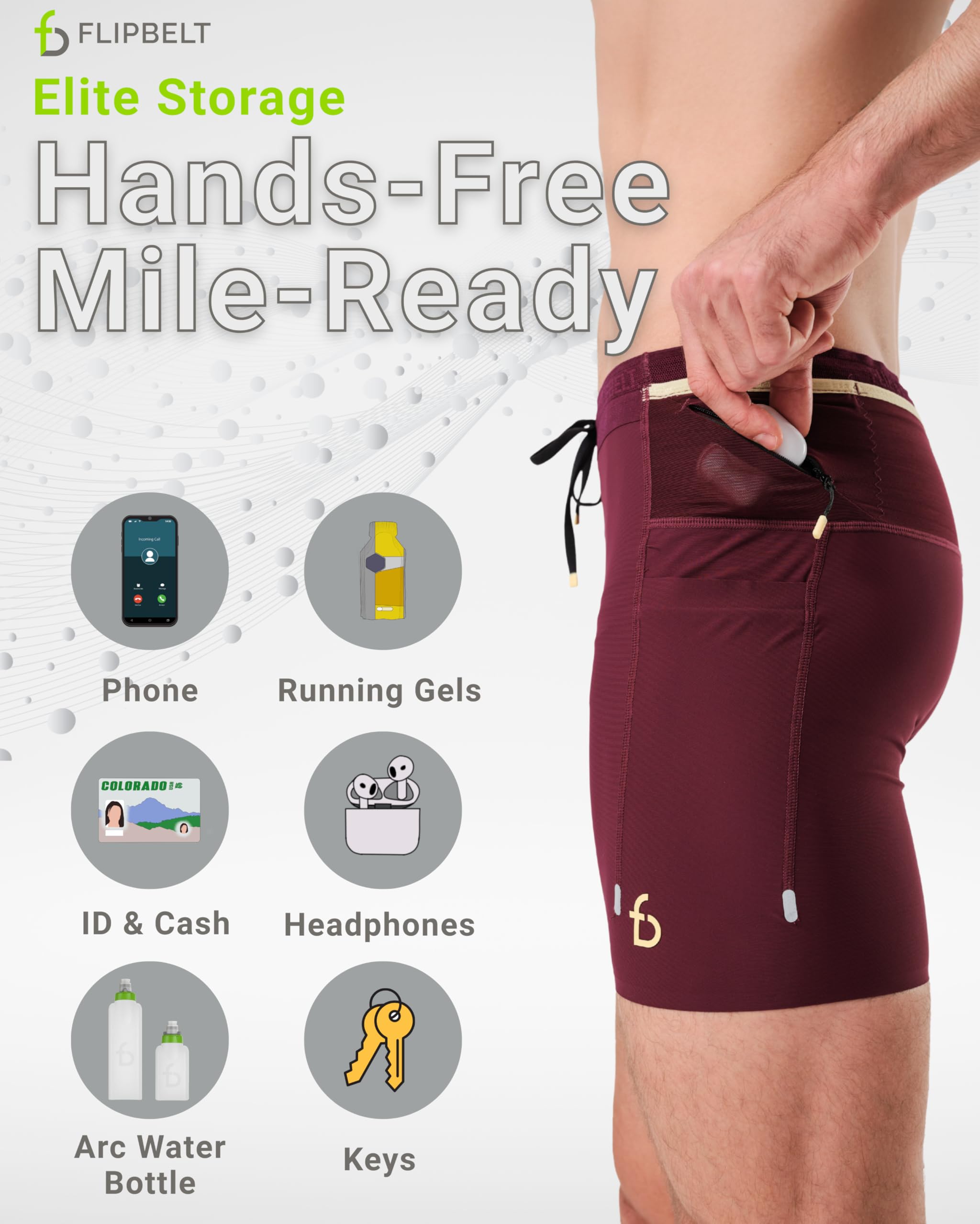FlipBelt Men's Running Compression Shorts with Pockets - Secure Your Phone, Keys and Even Water Bottles - USA Small Business - Image 6