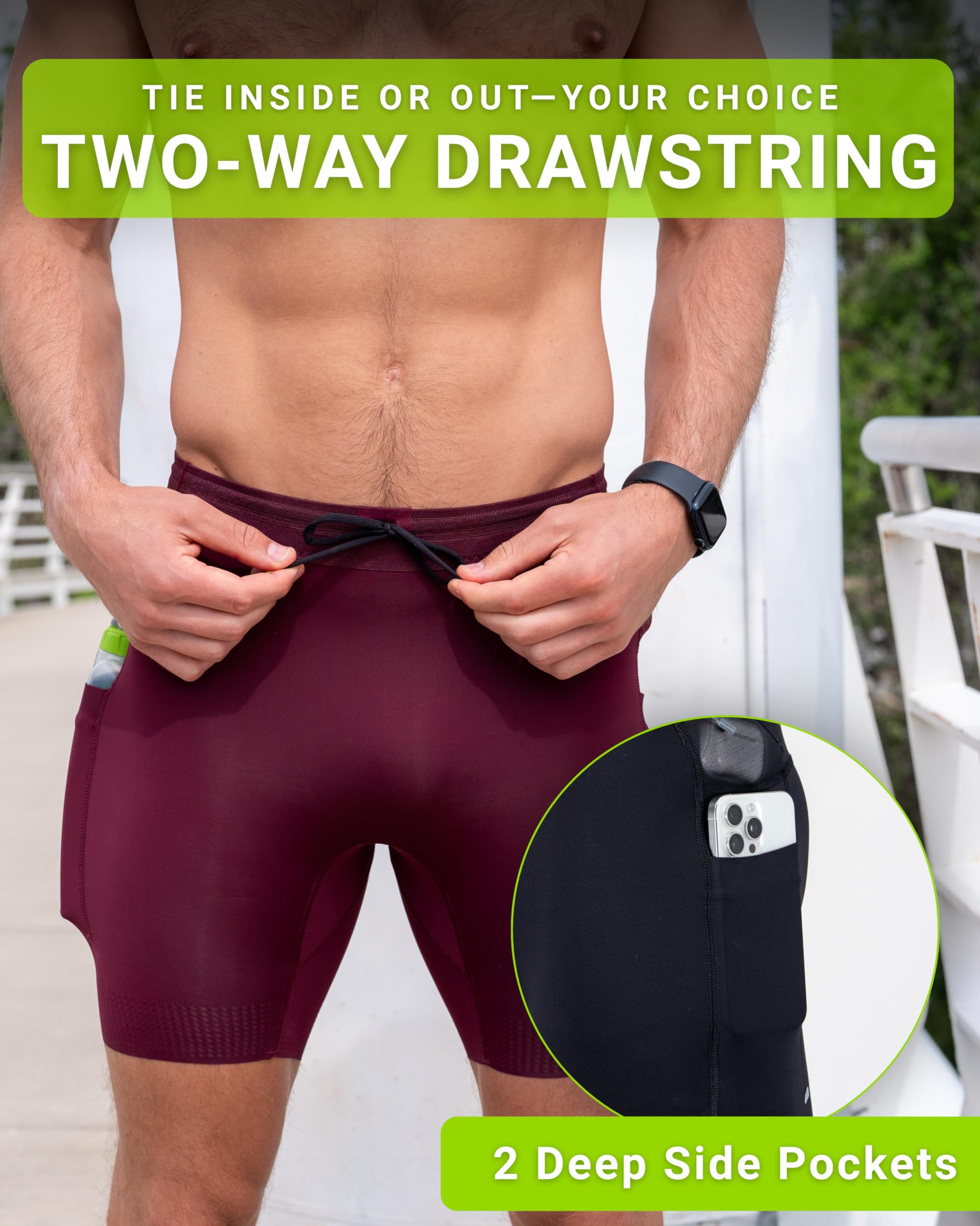 FlipBelt Men's Running Compression Shorts with Pockets - Secure Your Phone, Keys and Even Water Bottles - USA Small Business - Image 8