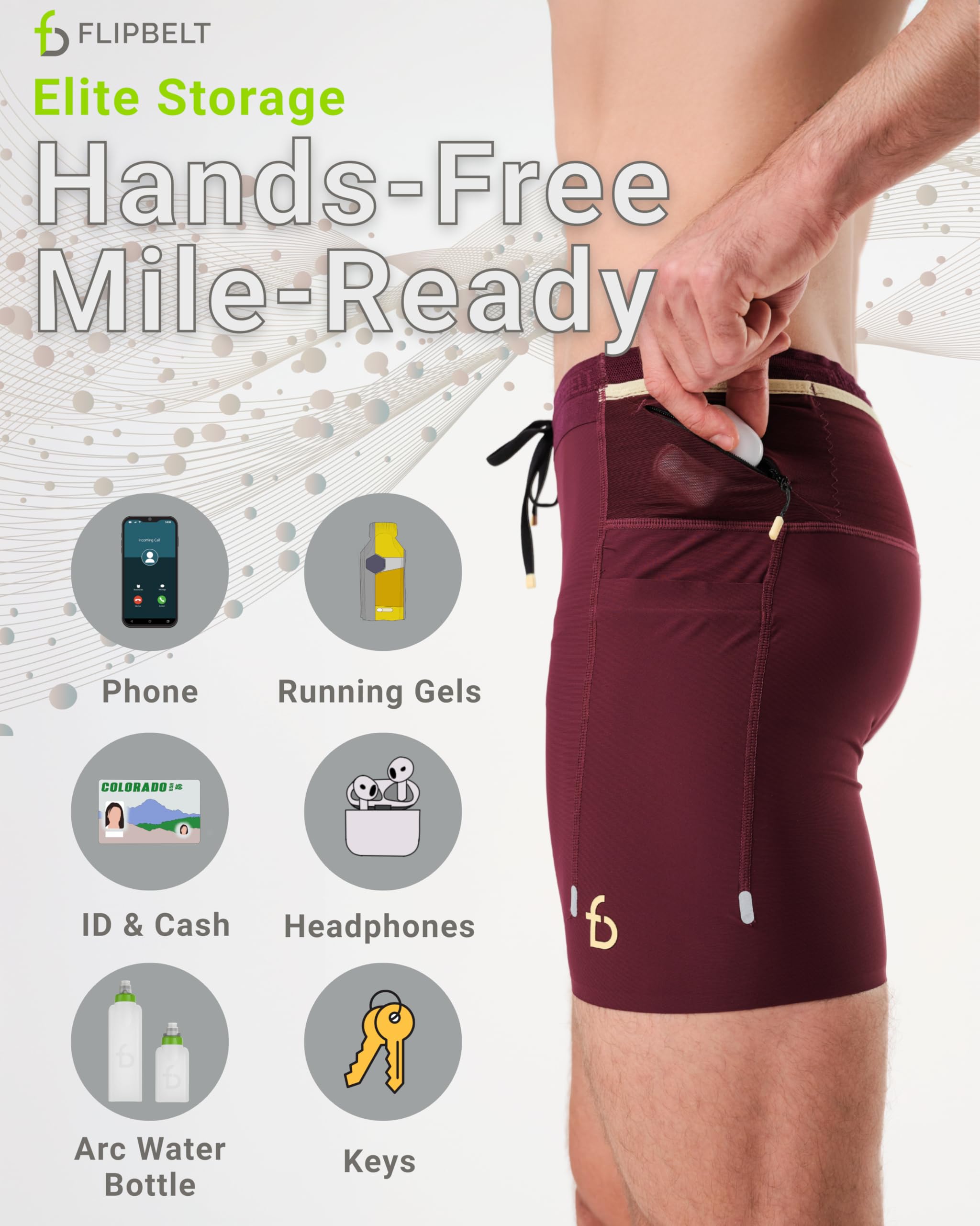 FlipBelt Men's Running Compression Shorts with Pockets - Secure Your Phone, Keys and Even Water Bottles - USA Small Business - Image 6