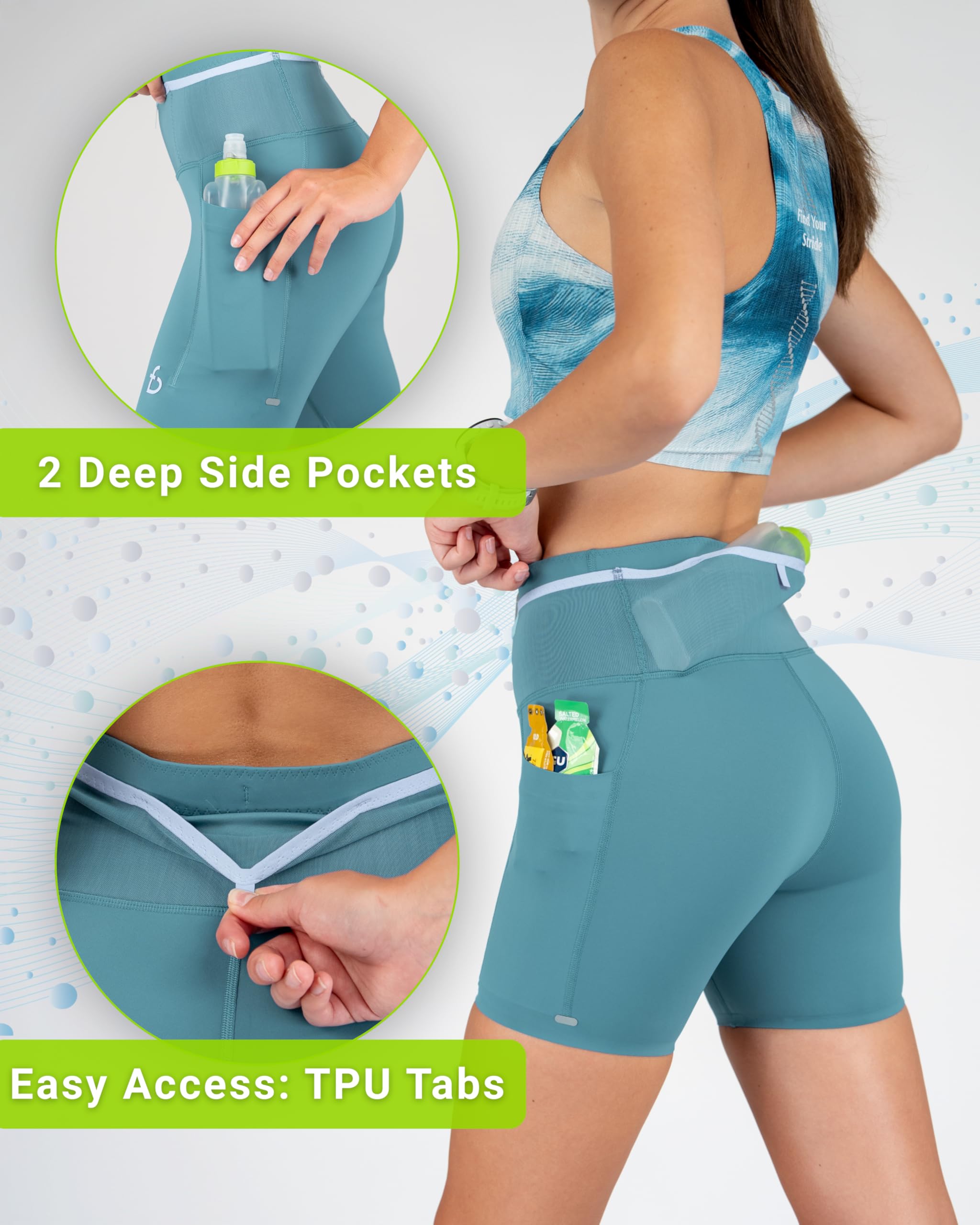 FlipBelt Women’s Air Compression Shorts – Lightweight, Moisture-Wicking with Built-in Phone Pocket – USA Small Business - Image 6