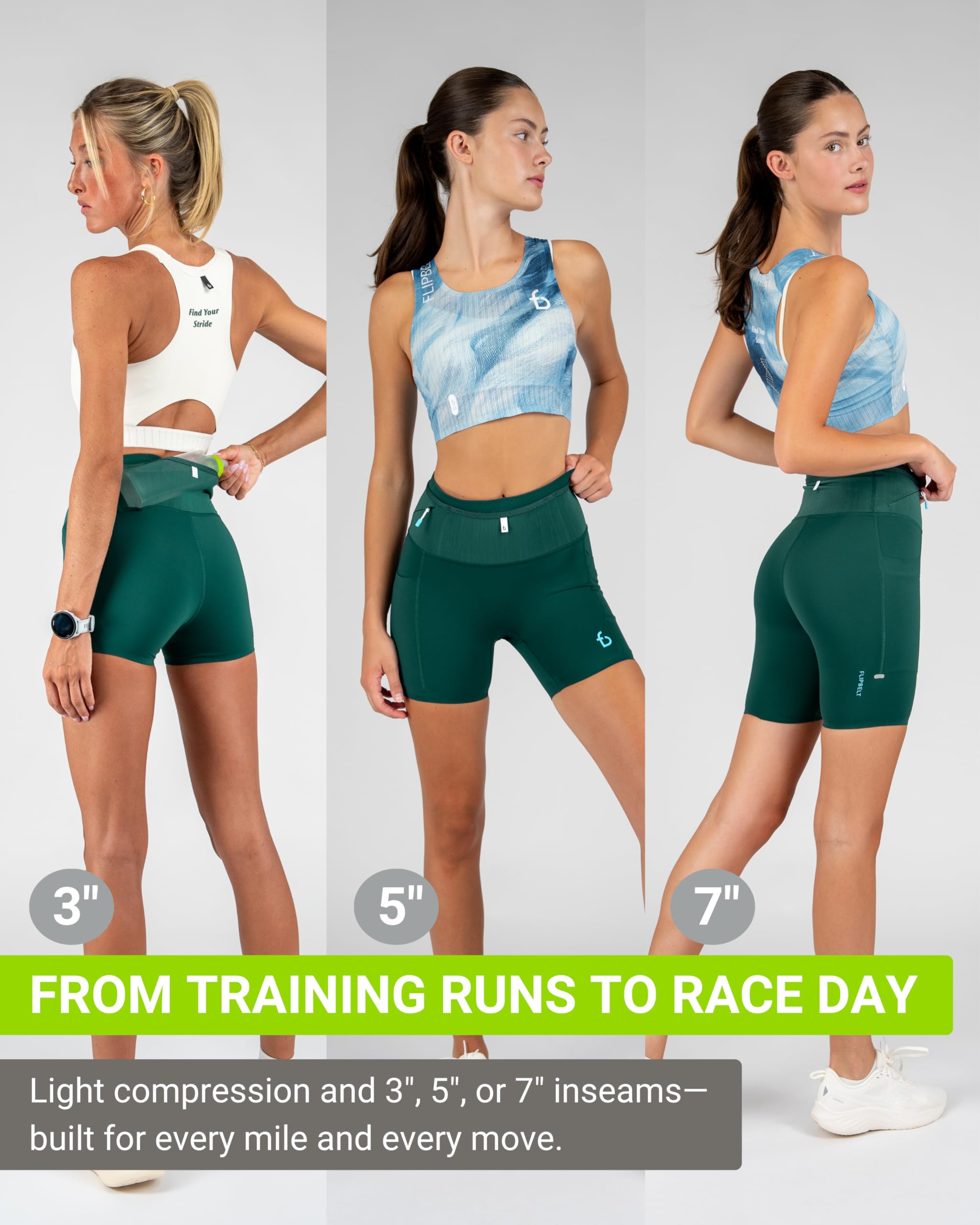 FlipBelt Women’s Air Compression Shorts – Lightweight, Moisture-Wicking with Built-in Phone Pocket – USA Small Business - Image 7