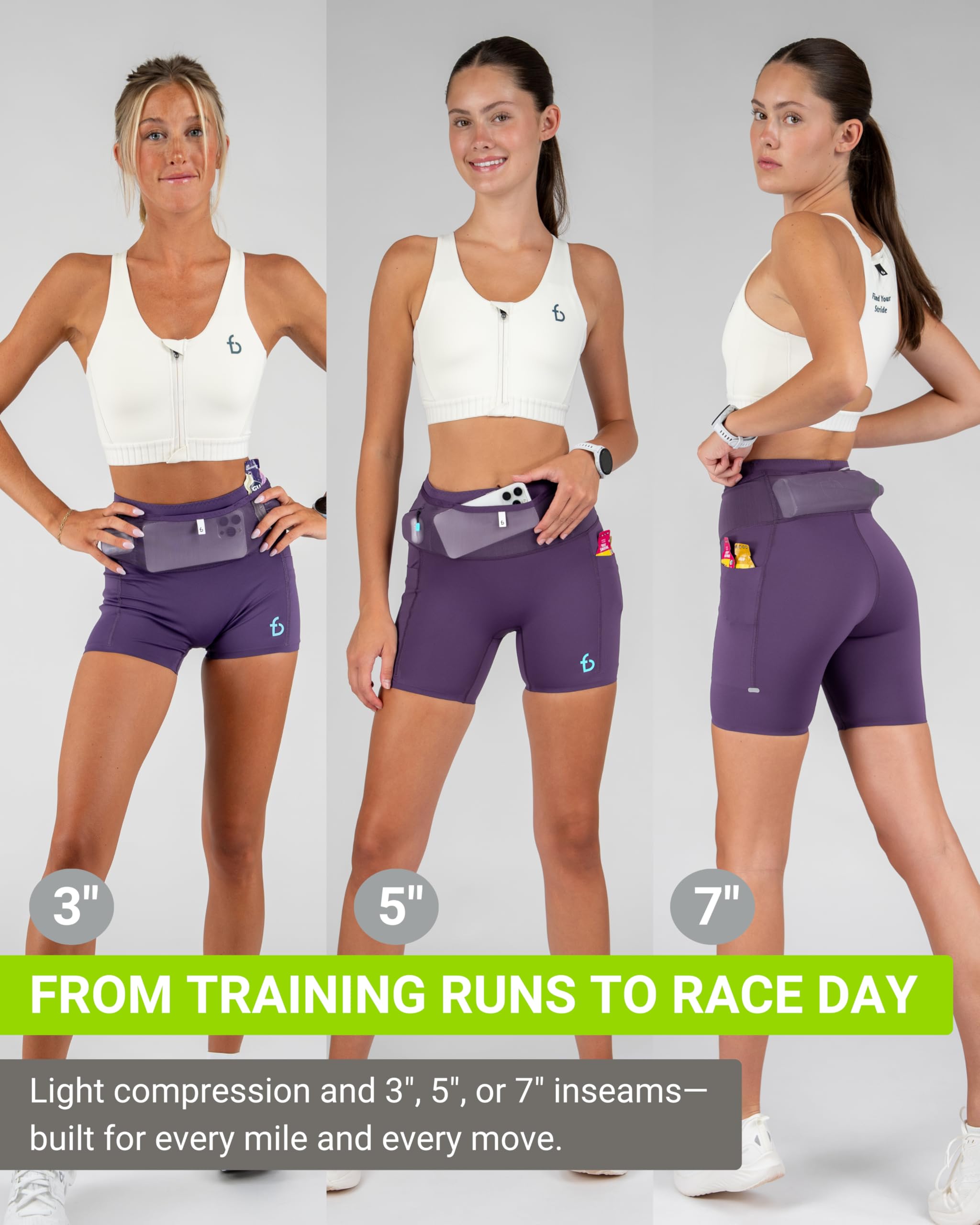 FlipBelt Women’s Air Compression Shorts – Lightweight, Moisture-Wicking with Built-in Phone Pocket – USA Small Business - Image 7