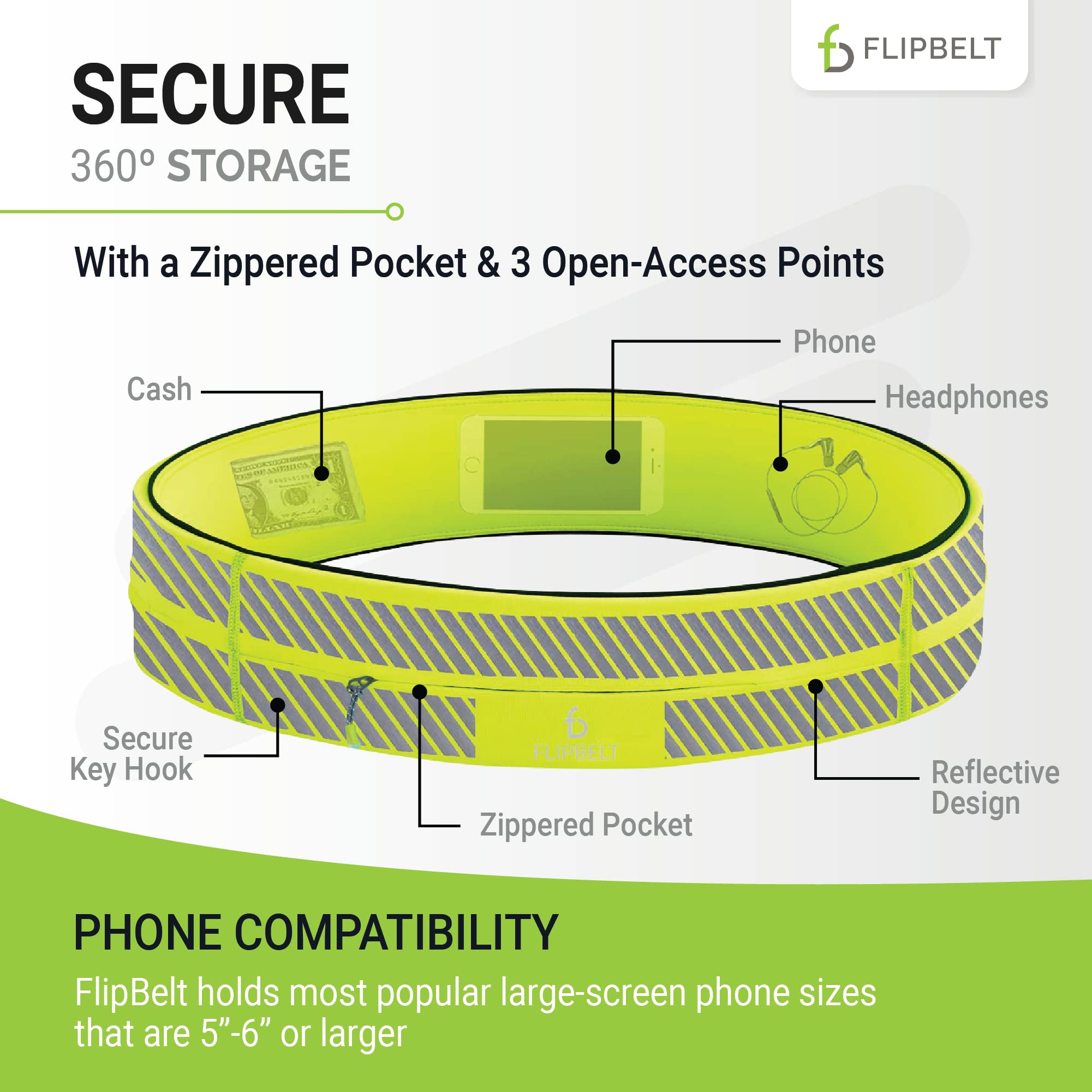 FlipBelt Zipper Running Belt, Waist Pack for Fitness and Running, US Company - Image 3