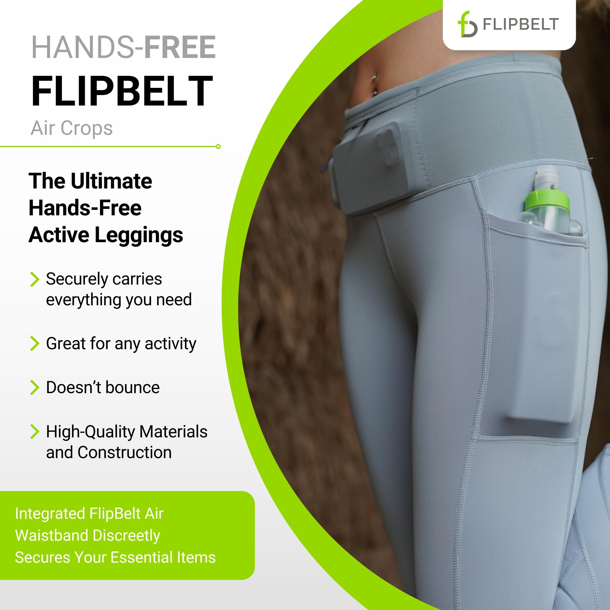 Women's Air Crop Legging Yoga Pants Breathable High-Waisted Workout Leggings with Running Belt Pockets Athletic - Image 3