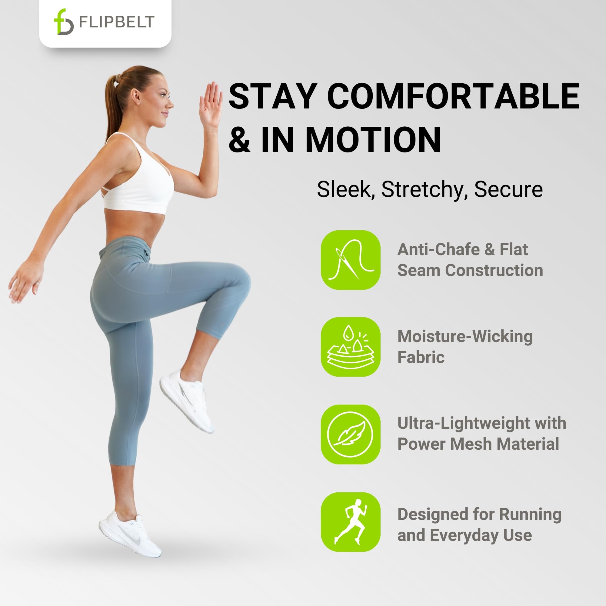 Women's Air Crop Legging Yoga Pants Breathable High-Waisted Workout Leggings with Running Belt Pockets Athletic - Image 4